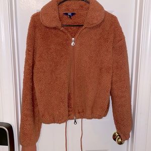 Orange JoyLab fuzzy jacket